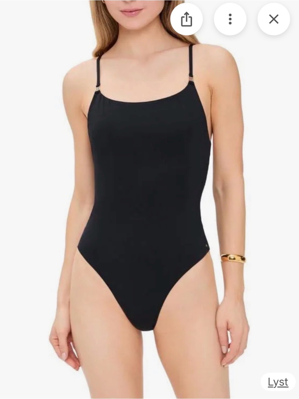 Anine Bing Vesta Black Scoop-Strap One-Piece Swimsuit Minimalist Effortless